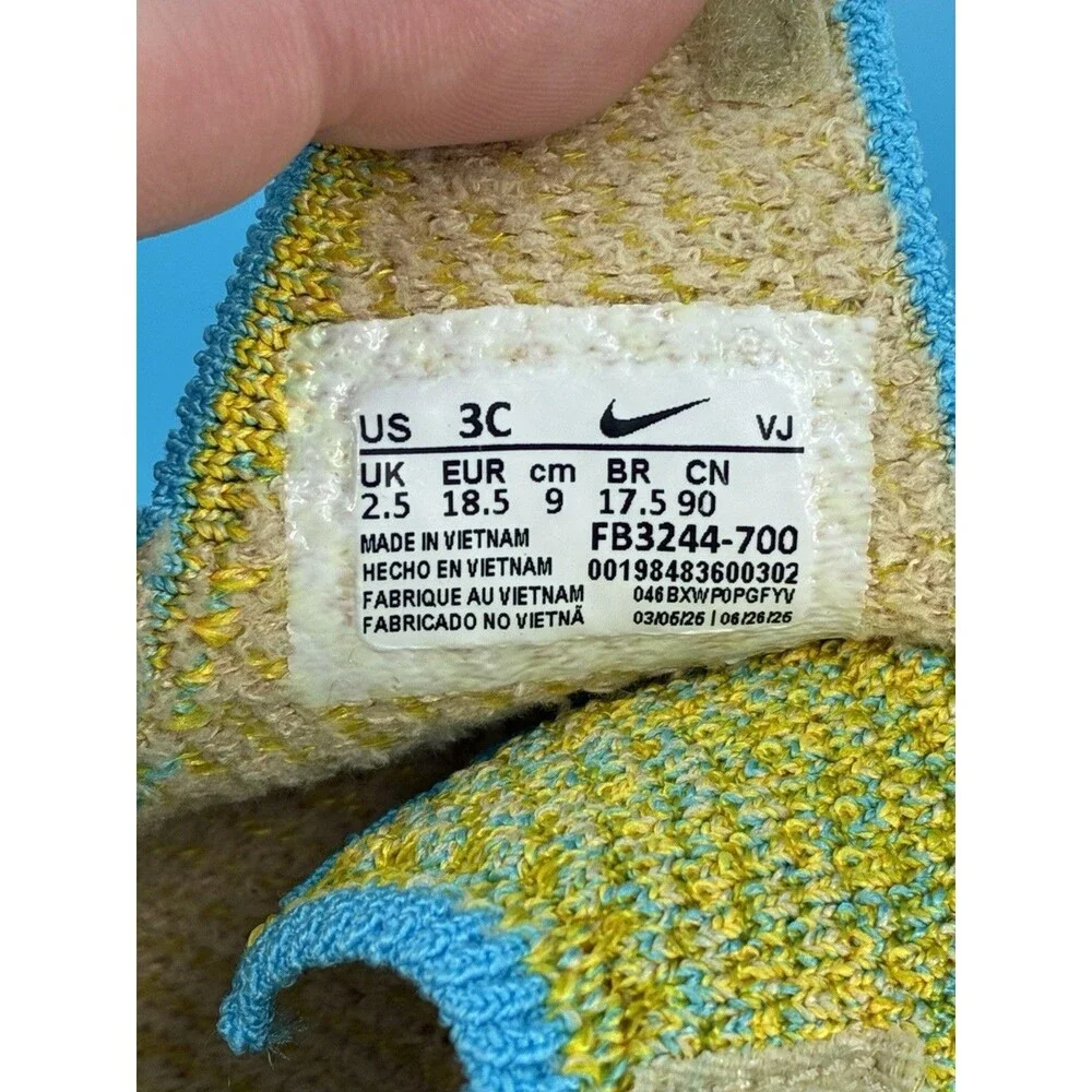 Nike Swoosh 1 TD Baby Shoes Size 3C Team Gold Baltic Blue FB3244-700 NIB